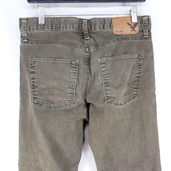 American Eagle Slim Straight Jeans Mens Size 30x32 Green - Picture 4 of 7